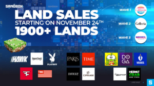 The Sandbox opens new virtual neighborhoods themed around 14 major brand partners with three LAND sales